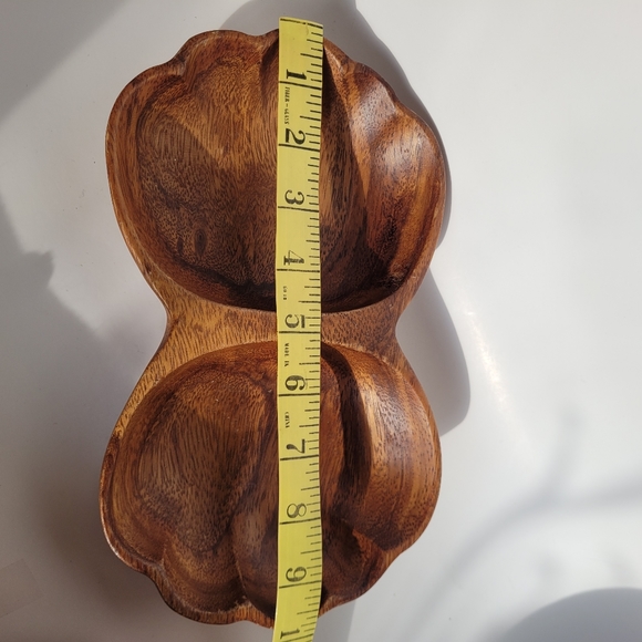 Vintage MCM Acacia Wood Shell Shaped Snack Bowl - Picture 8 of 9